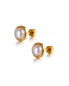 Sweet Flower Titanium Steel Ear Studs Stainless Steel Earrings 1 Piece