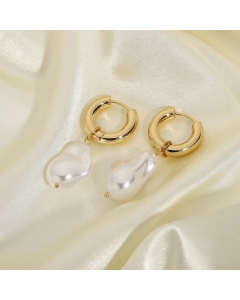 Fashion Creative Geometric Imitation Pearl Earrings