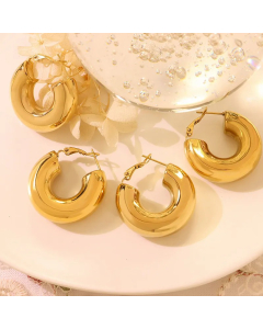 Simple C-Shaped Geometric Titanium Steel Earrings Wholesale