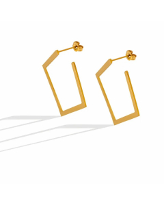 Fashion Simple Geometric Titanium Steel Three-Layer Earrings Wholesale
