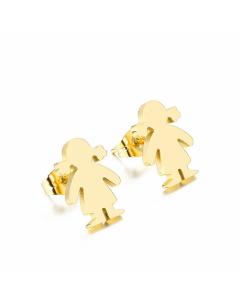 Simple Stainless Steel Earrings Temperament Fashion Glossy Cartoon Little Boy Earrings