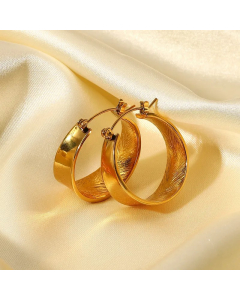 Fashion Simple 18K Gold-Plated Stainless Steel Curved Smooth Earrings Wholesale