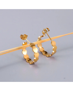 Wholesale Jewelry Gold Plated Matte Disc StudTitanium Steel Earrings Colorza