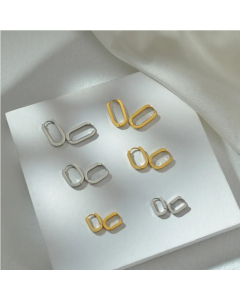 Han Dongdaemun Dignified Hollow Oval Earrings FemaleEar Ring Niche Design Stylish Ear Pin Ear Rings Tide