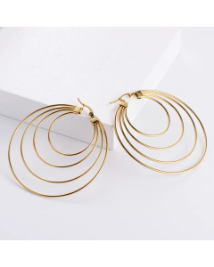 Fashion Mosquito Coil Disc Earrings Stainless Steel Plating Multilayer Circle Female Earrings