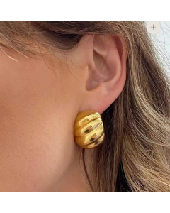 Fashion Large Titanium Steel Horn Bag Earrings