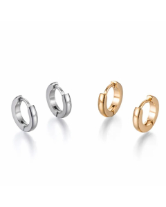 Simple Geometric Plain Titanium Steel Metal Hoop Earrings Wholesale