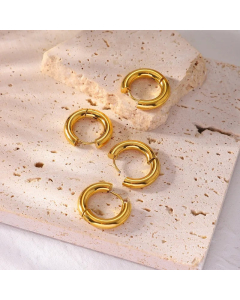Earrings 4Mm Thickness Inner Diameter 12Mm Classic Stainless Steel Hoop Earrings Jewelry