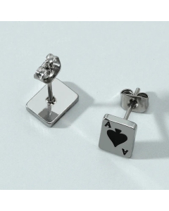Wholesale Mini Poker Stainless Steel Earrings Colorza