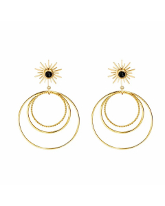 Stainless Steel Large Hoop French Multi-Circle Exaggerated Earrings