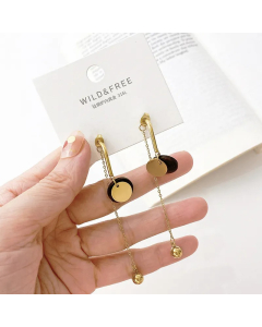 Fashion Geometric Stainless Steel New Long Tassel Earrings Wholesale