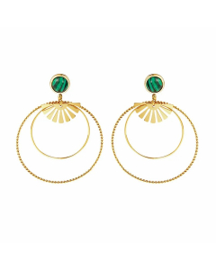 Exquisite Titanium Steel Lady Large Hoop Earrings Fan-Shaped Earrings