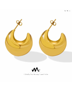 New Hollow C-Shaped Titanium Steel Plated Earrings