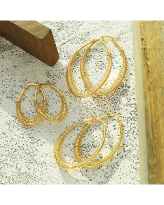 Retro U-Shaped Non-Fading Titanium Steel Plated 18K Real Gold Earrings