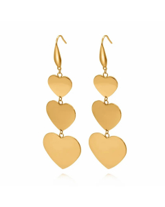 INS Style Retro Fashion Heart Stainless Steel Plating No Inlaid Earrings