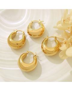 Simple Geometric U-Shaped Solid Color Plain Titanium Steel Hoop Earrings Wholesale