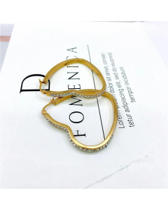 Fashion Heart-Shaped Big New Titanium Steel Earrings Female