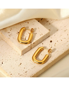 Simple Geometric Stainless Steel Open Square Earrings Jewelry Wholesale