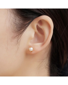 Fashion Titanium Steel Inlaid Pearl Stud Earrings Single Wholesale