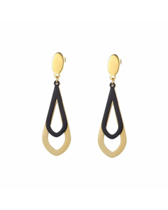 1 Piece Retro Water Droplets Flower Titanium Steel Drop Earrings