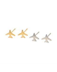 New Simple And Exquisite Stainless Steel Smooth Small Plane Stud Earrings_colorza_4