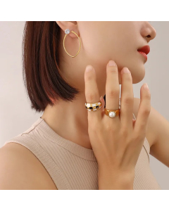 New Zircon Geometric Earrings Fashion Circle Earrings