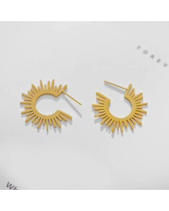 Simple Stainless Steel Earrings Fashion Sunflower Earrings