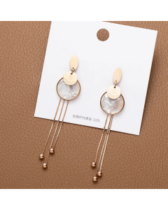 Simple Long Tassel Titanium Steel Earrings