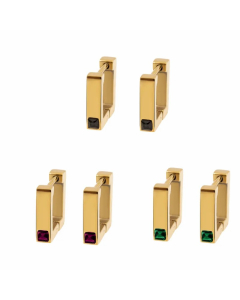 Simple Boutique Titanium Steel Gold Square Earrings