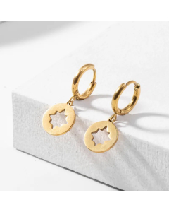 New Hollow Star Original Design Titanium Steel Geometric Earrings