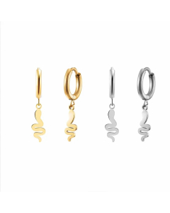 Snake-Shaped Simple Fashion Trend Stainless Steel Earrings