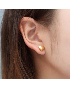 Vintage Simple Solid Color Heart-Shaped Titanium Steel Earrings