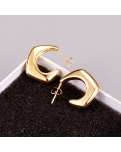 French Titanium Steel C-Shaped Irregular Tide Stud Earrings
