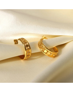 Stainless Steel Round C Shape Earring Jewelry Hoop Earrings
