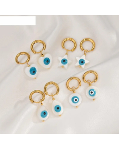 Fashion Five-Pointed Star Crative Eye Simple Earrings Titanium Steel Earrings
