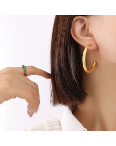Fashion All-Match High-Quality Temperament C-Shaped Stainless Steel Earrings