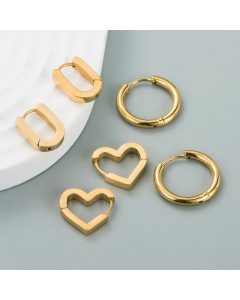 New Simple Round U-Shaped Titanium Steel Earrings Minimalist Earrings