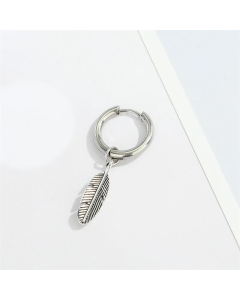 Retro Stainless Steel Wings Leaf Earring Small Feather Pendant Earrings Jewelry