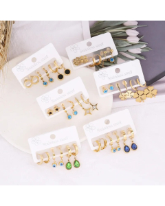 Jewelry Stainless Steel Eyes Earrings Five-Pointed Stars Earrings