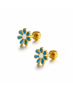 Three-Dimensional Petal Flower Titanium Steel Earrings Ear Clip Single
