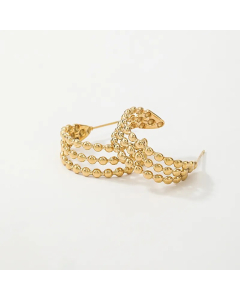 New Personality Stainless Steel Earrings Female Gold Three-Ring C-Shaped Semicircular Opening Ear Clip Earrings