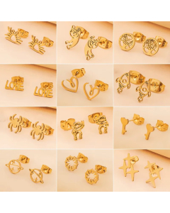 Simple New Stainless Steel Geometric Small Earrings Ear Buckle Ear Clip Earrings Wholesale