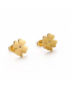 Simple Stainless Steel Earrings Four-Leaf Clover Earrings Wholesale