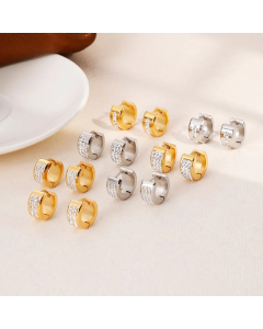 Fashion Circle Gold Plated Stainless Steel Earrings Wholesale Jewelry