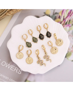 Snake-Shaped Earrings Personality Zircon Stud Earrings Retro Earrings