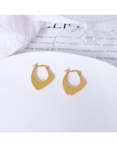 Fashion Simple Curve Irregular Design Female Titanium Steel Plated 18K Gold Earrings