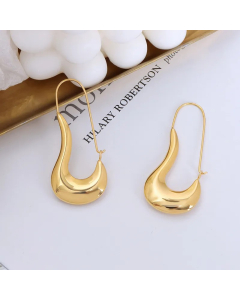 Simple Titanium Steel Plated 18K Gold Geometric Heterosexual Earrings