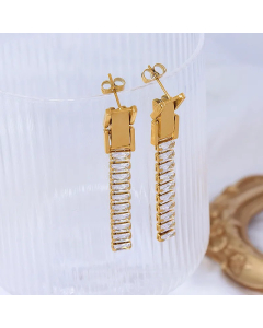 Fashion Starry Zircon Earrings Detachable Earrings Titanium Steel Plated 18K Real Gold