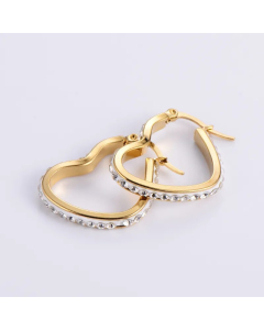Wholesale Titanium Steel Hollow Heart Earrings Colorza