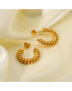Wholesale Jewelry Spiral Twisted Stainless Steel Earrings Colorza